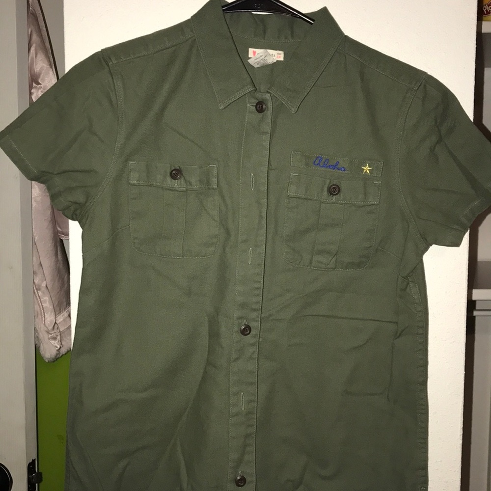 Crew Cuts Army Green Button Down